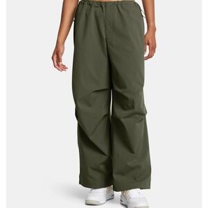 Under Armour Unstoppable Ripstop Parachute Pants Womens XL Green Military Baggy